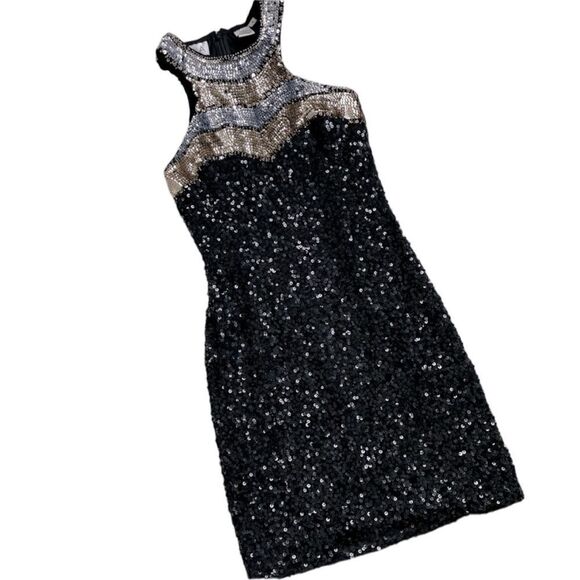 Scala Sequin Silk Mini Cocktail Dress - Picture 1 of 6